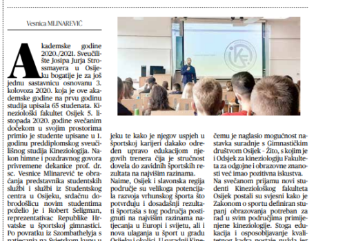 Prijam studenata 1. godine studija i motivacijsko predavanje (Sveučilišni glasnik), 23.listopad.2020.
