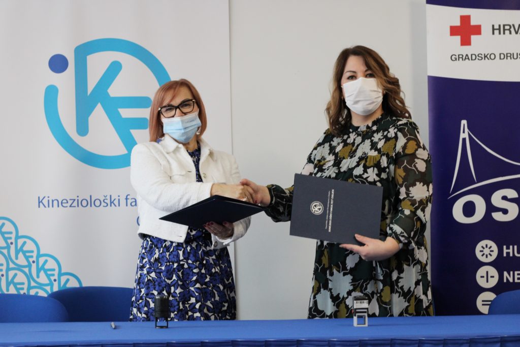 POTPISAN SPORAZUM O SURADNJI IZMEĐU KINEZIOLOŠKOGA FAKULTETA OSIJEK I HRVATSKOGA CRVENOGA KRIŽA – GRADSKO DRUŠTVO CRVENI KRIŽ OSIJEK