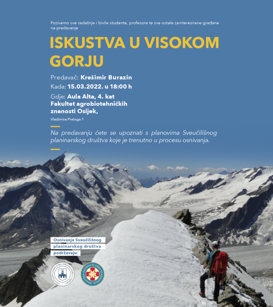 OSNIVANJE SVEUČILIŠNOG PLANINARSKOG DRUŠTVA