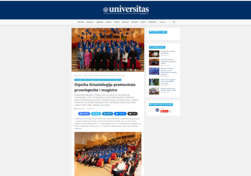Osječka Kineziologija promovirala prvostupnike i magistre