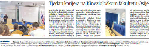Tjedan karijera na Kineziološkom fakultetu Osijek