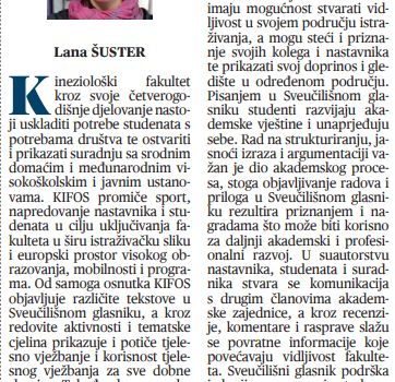 Sveučilišni glasnik- 23. veljače 2024.- Lana Šuster, viša knjižnjičarka Kineziološkog fakulteta Osijek