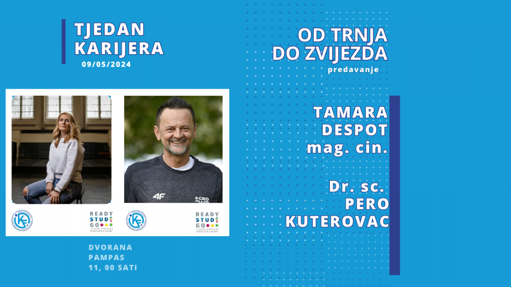 Tjedan karijera na KIFOSU, najava predavanja- Dr. sc. Pero Kuterovac i Tamara Despot, mag. cin.