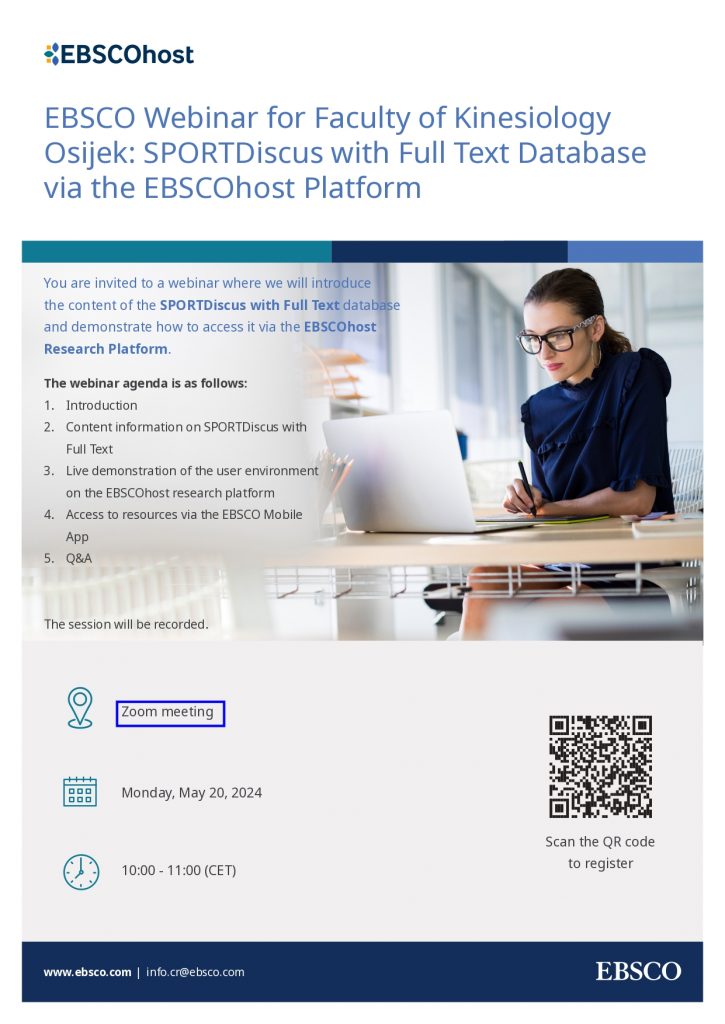 Odražan EBSCO Webinar za bazu podataka SPORTDiscuss