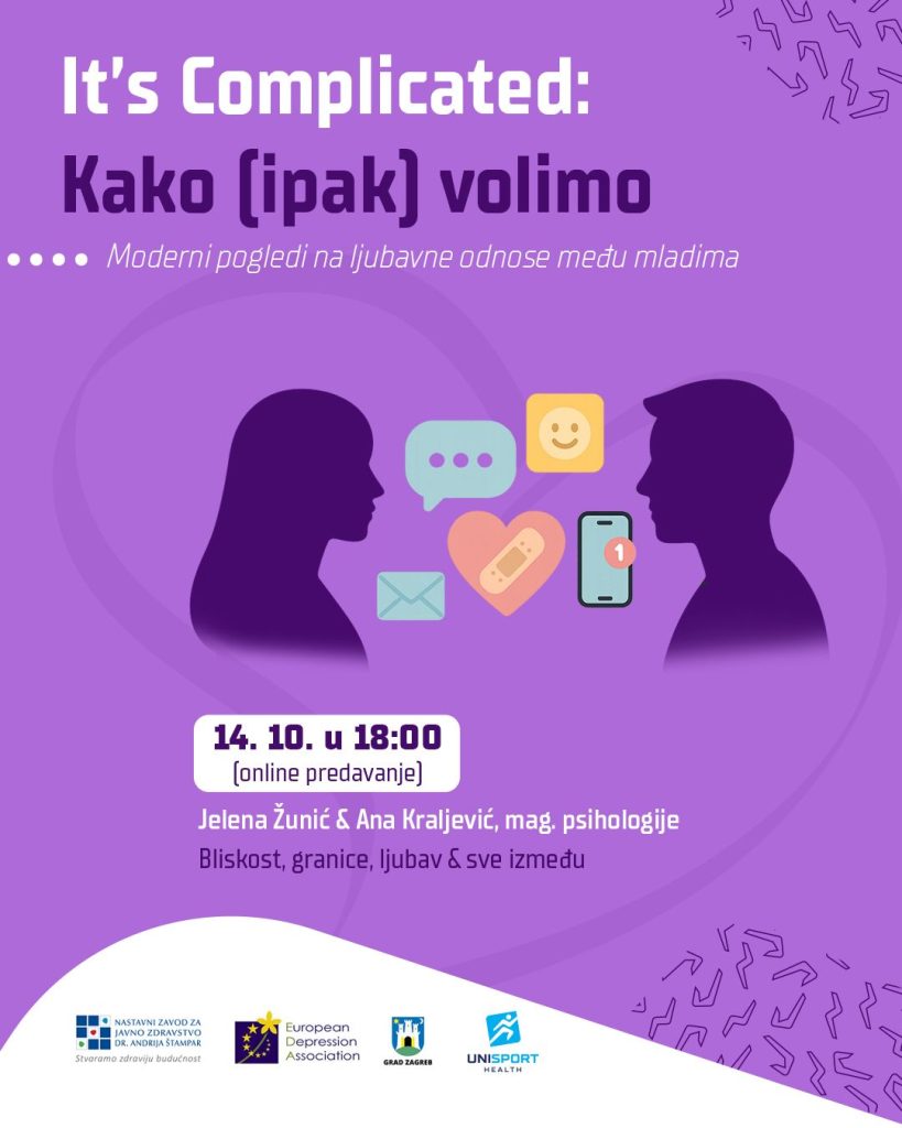 Besplatno online predavanje za studente  “It’s Complicated: Kako (ipak) volimo” 