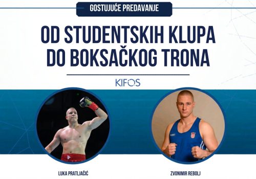 Gostujuće predavanje ”Od studentskih klupa do boksačkog trona” Luka Pratljačić i Zvonimir Rebolj